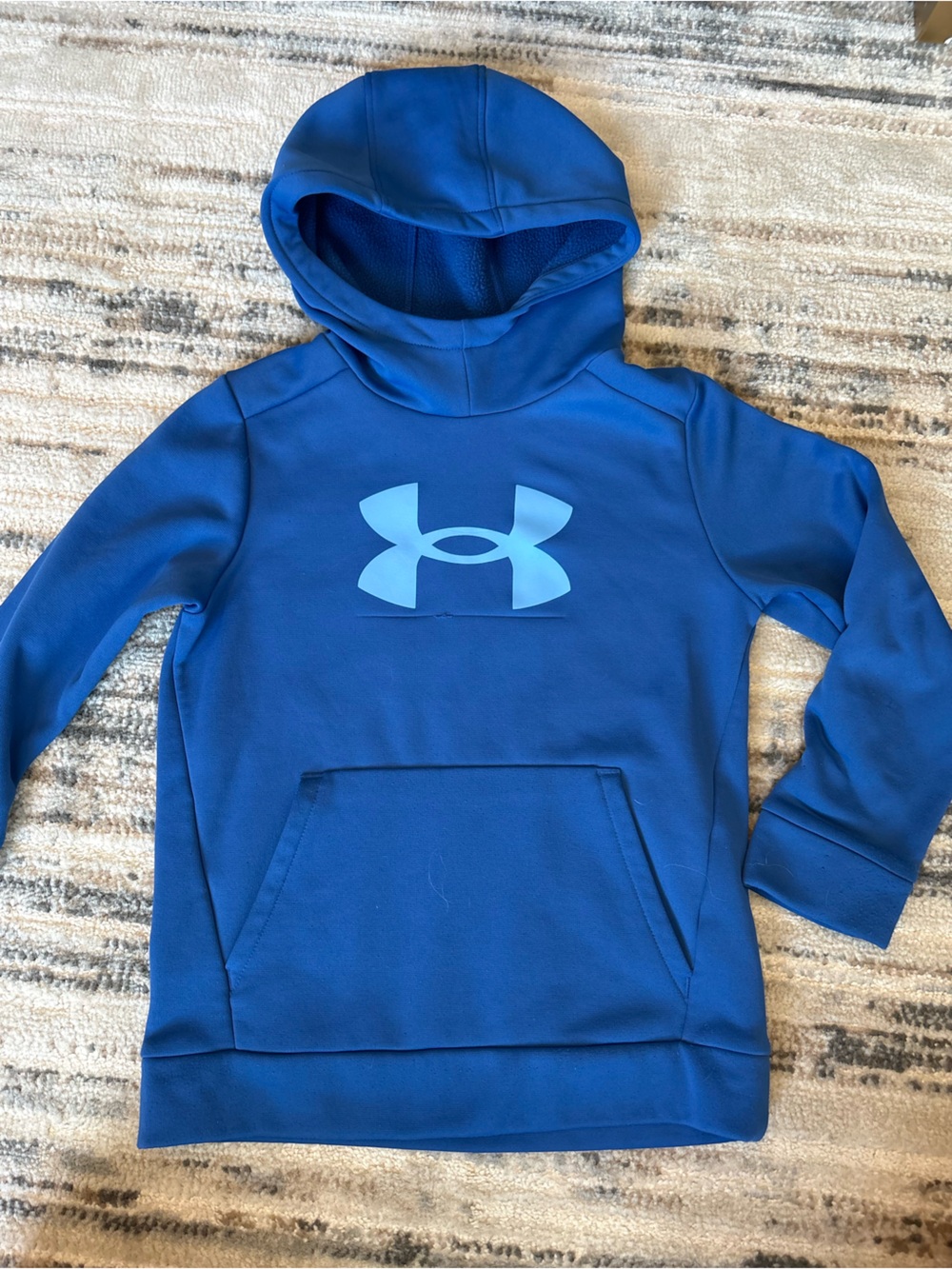 Under Armour Boys Blue Hoodie with Light Blue Logo